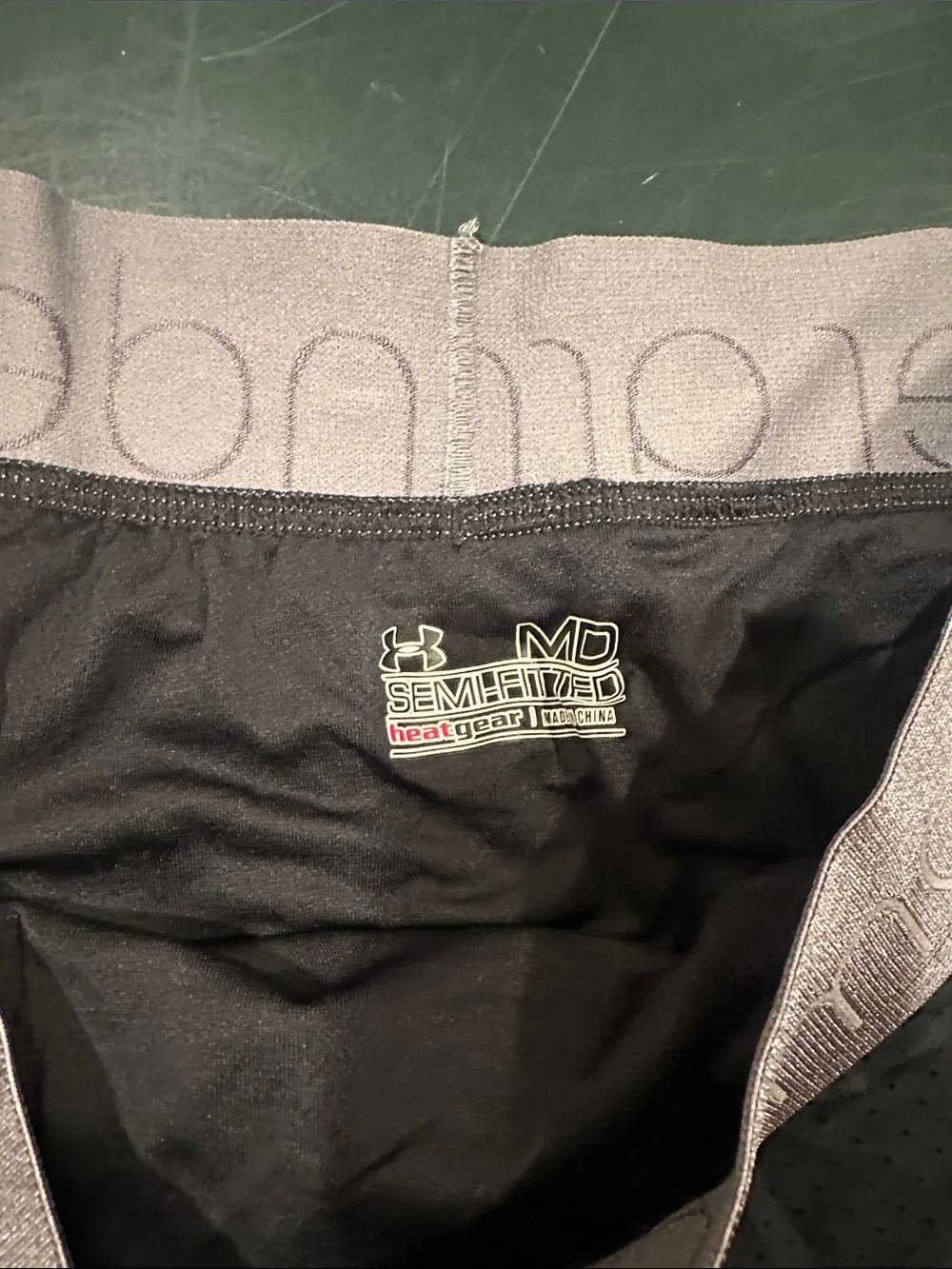 Under Armour Black Athletic Shorts with Gray Waistband